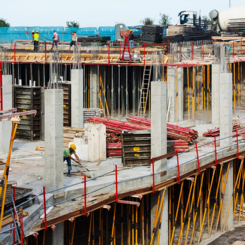 View of building new concrete houses